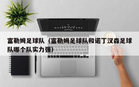 富勒姆足球队(富勒姆足球队和诺丁汉森足球队哪个队实力强)