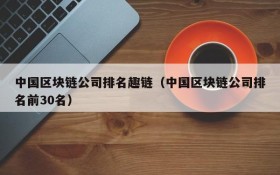 中国区块链公司排名趣链(中国区块链公司排名前30名)