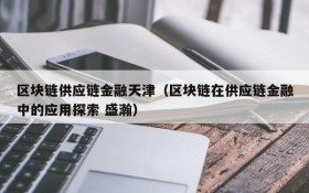 区块链供应链金融天津(区块链在供应链金融中的应用探索 盛瀚)