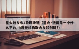 星火链发布2款区块链(星火·链网是一个什么平台,由哪些机构联合发起创建?)